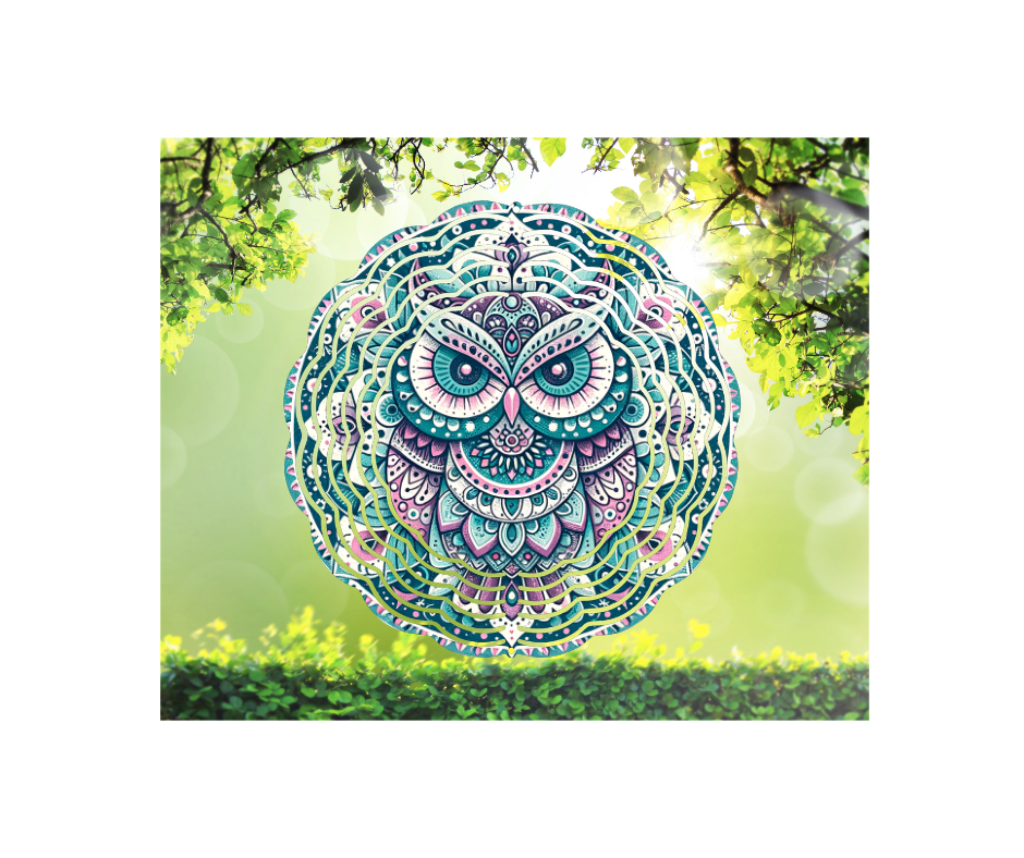 Mandala Owl Windspinner